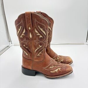 Ariat Brown Round Up Bliss Western Cowboy Cowgirl Boot 10042446 Women’s Size 7.5